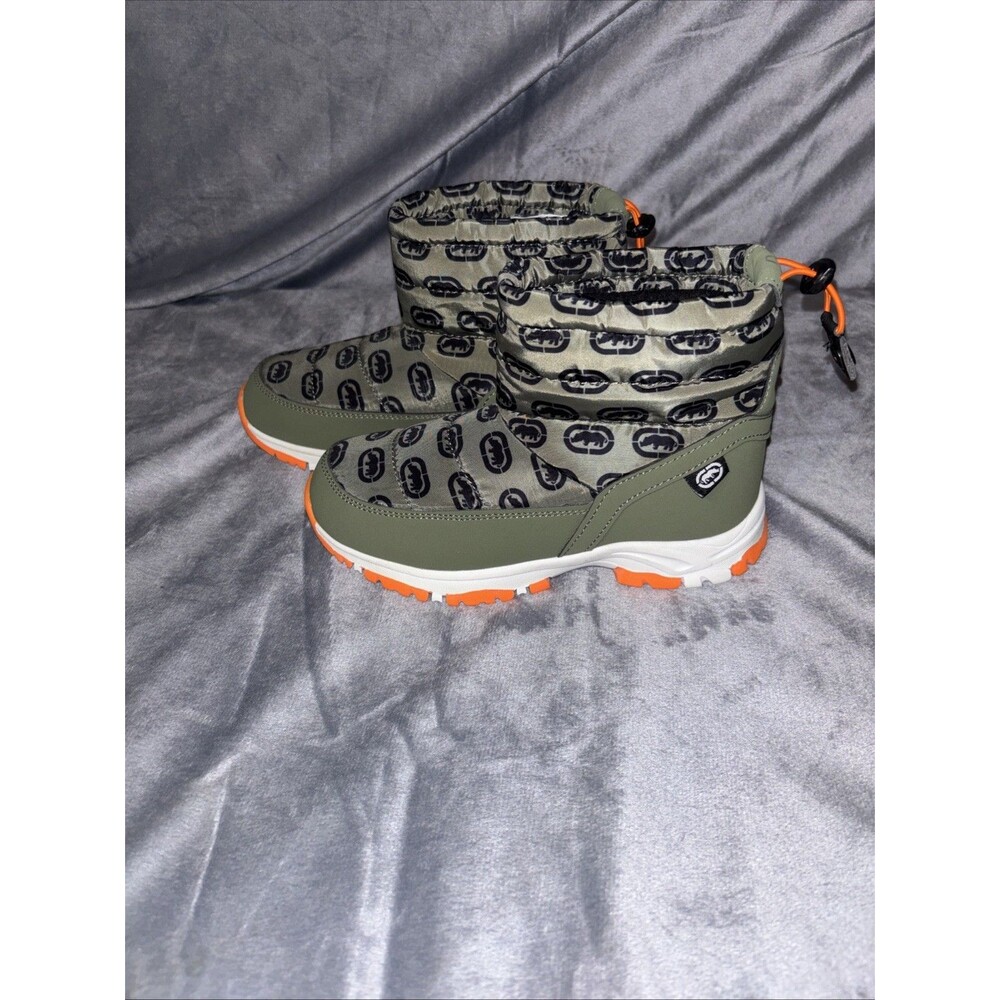 Ecko Unltd Big Kids Unisex Olive Green Quilted Fabric Boots